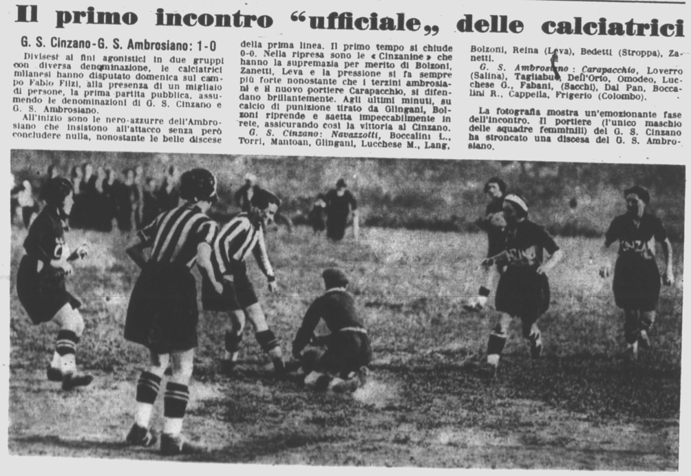 La storia del Gruppo Femminile Calcistico di Milano seconda parte